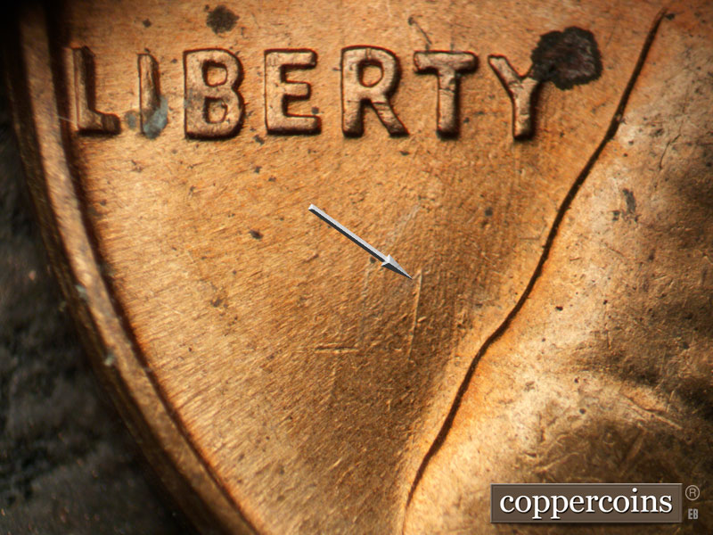 Die-stage B marker on 1960D•1MM•254 (1960 Repunched Mint Mark).