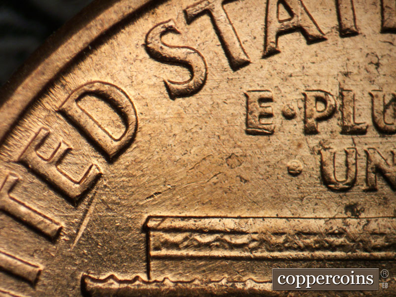 Die-stage B marker on 1960D•1MM•254 (1960 Repunched Mint Mark).
