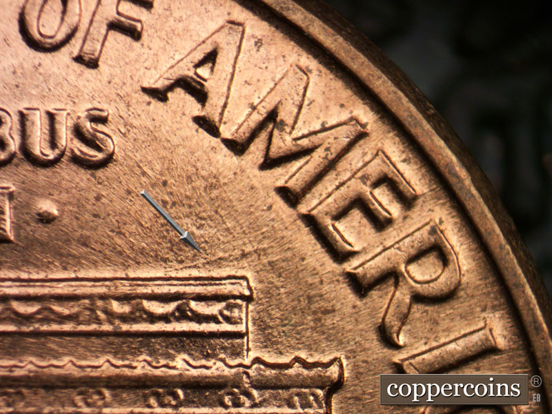 Die-stage B marker on 1960D•1MM•258 (1960 Repunched Mint Mark).