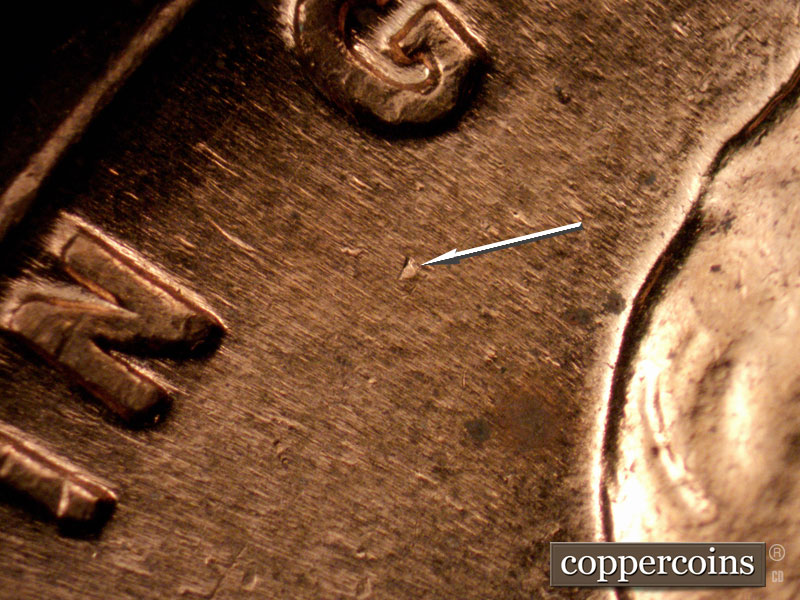 Die-stage C marker on 1960D•1MM•261 (1960 Repunched Mint Mark).