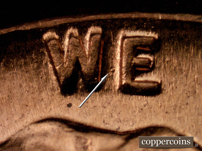 Die-stage C marker on 1960D•1MM•261 (1960 Repunched Mint Mark).