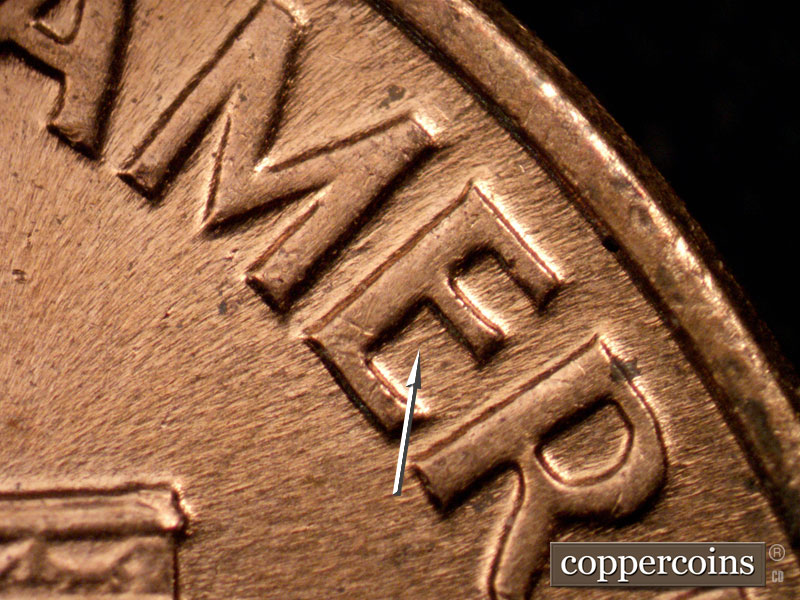 Die-stage C marker on 1960D•1MM•261 (1960 Repunched Mint Mark).