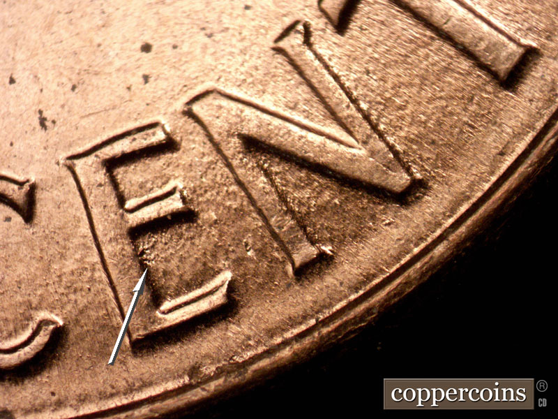 Die-stage C marker on 1960D•1MM•261 (1960 Repunched Mint Mark).