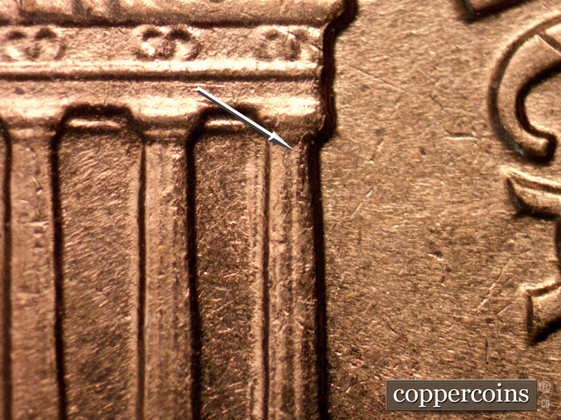 Die-stage B marker on 1960D•1MM•262 (1960 Repunched Mint Mark).