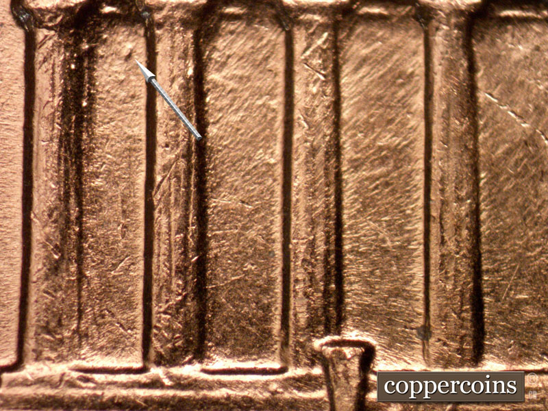 Die-stage B marker on 1960D•1MM•262 (1960 Repunched Mint Mark).