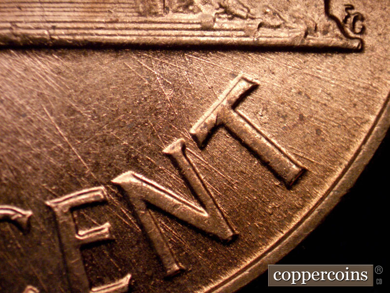 Die-stage B marker on 1960D•1MM•266 (1960 Repunched Mint Mark).