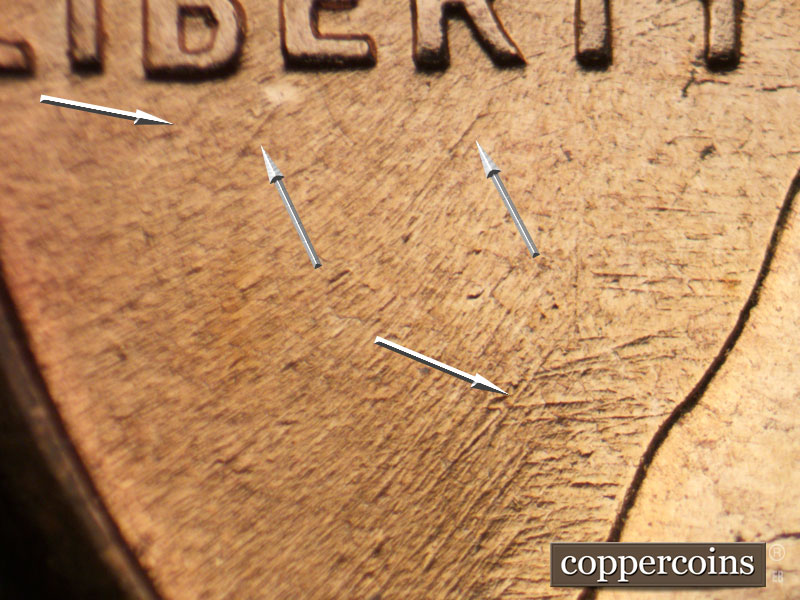 Die-stage C marker on 1960D•1MM•266 (1960 Repunched Mint Mark).