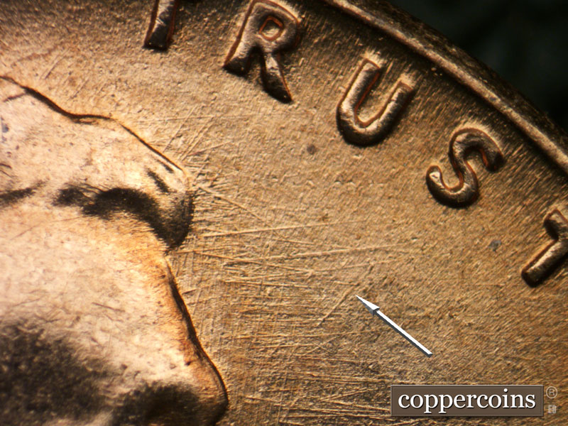 Die-stage C marker on 1960D•1MM•266 (1960 Repunched Mint Mark).