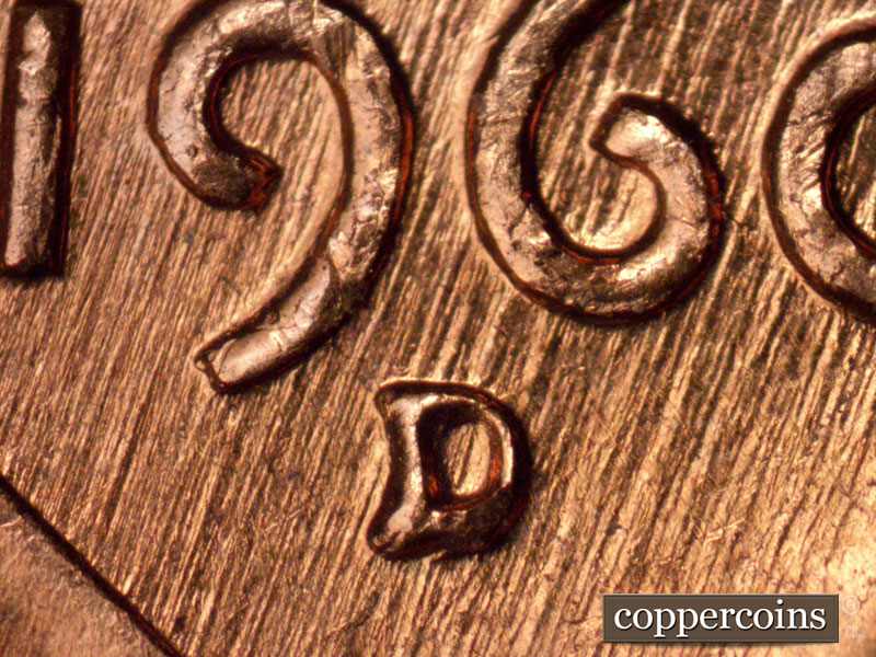 1960 Lincoln cent obverse, CopperCoins die 1960D•1MM•267.