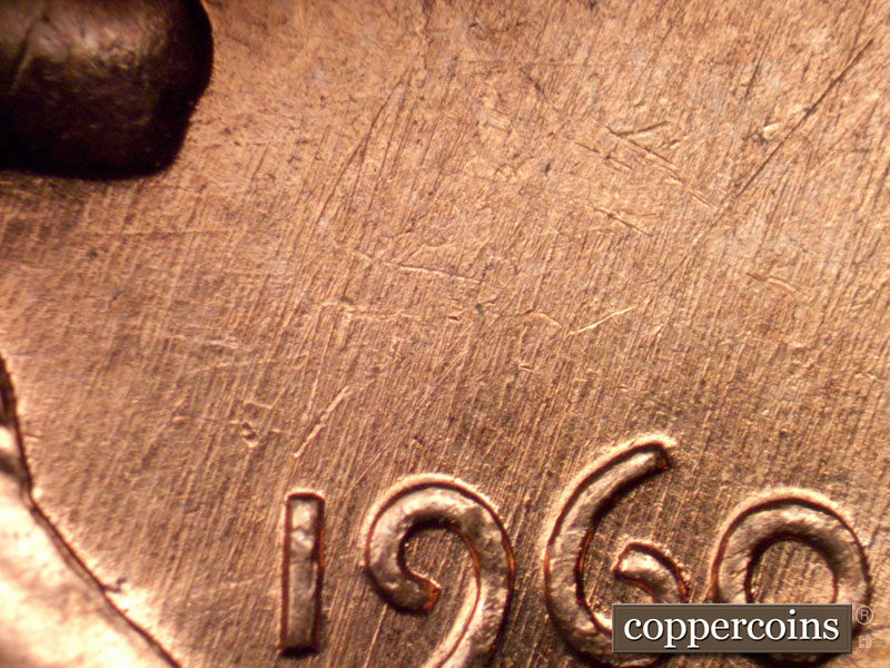 Die-stage B marker on 1960D•1MM•267 (1960 Repunched Mint Mark).