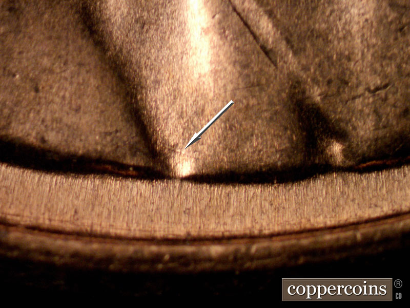 Die-stage B marker on 1960D•1MM•271 (1960 Repunched Mint Mark).