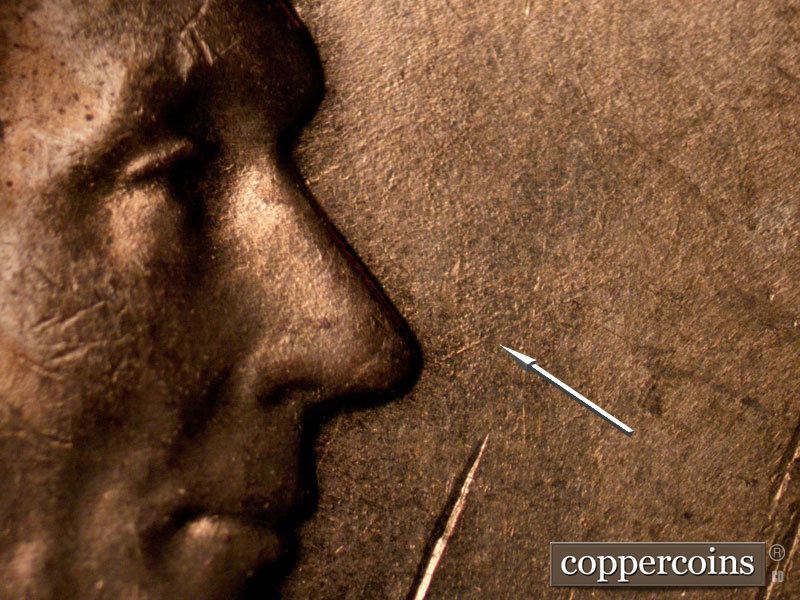 Die-stage B marker on 1960D•1MM•271 (1960 Repunched Mint Mark).