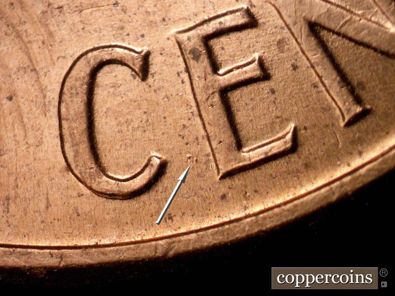 Die-stage B marker on 1960D•1MM•271 (1960 Repunched Mint Mark).