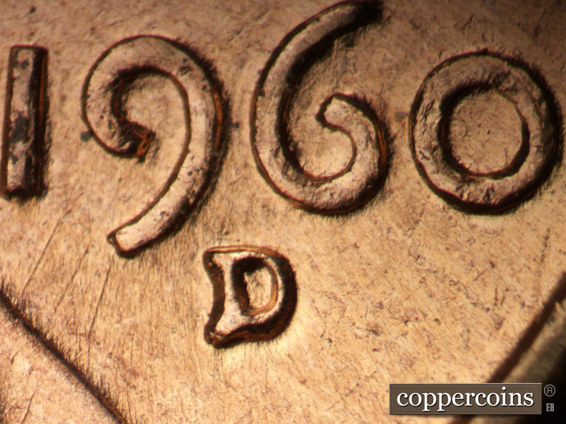 1960 Lincoln cent obverse, CopperCoins die 1960D•1MM•272.