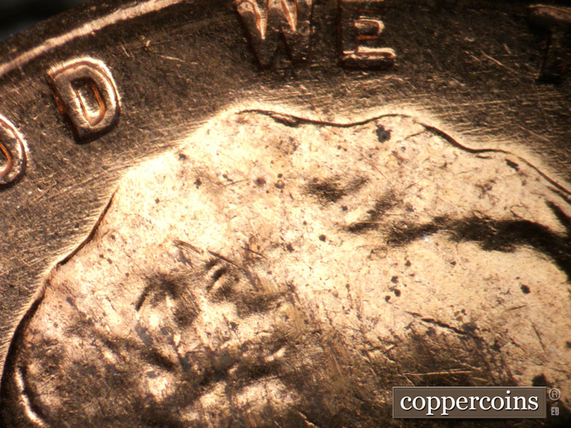 Die-stage B marker on 1960D•1MM•272 (1960 Repunched Mint Mark).