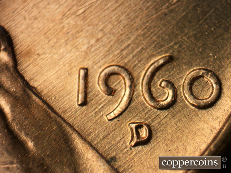 Die-stage B marker on 1960D•1MM•273 (1960 Repunched Mint Mark).