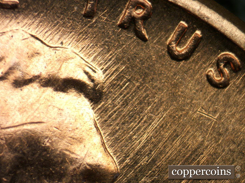 Die-stage B marker on 1960D•1MM•273 (1960 Repunched Mint Mark).
