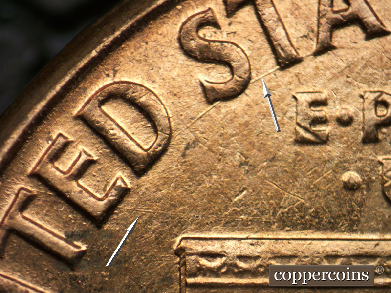 Die-stage B marker on 1960D•1MM•273 (1960 Repunched Mint Mark).
