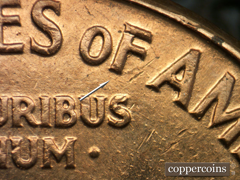 Die-stage B marker on 1960D•1MM•273 (1960 Repunched Mint Mark).