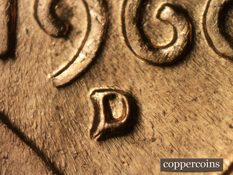 Die-stage C marker on 1960D•1MM•274 (1960 Repunched Mint Mark).