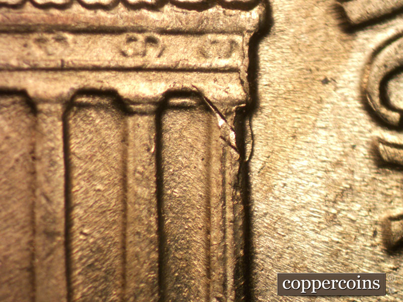 Die-stage C marker on 1960D•1MM•274 (1960 Repunched Mint Mark).