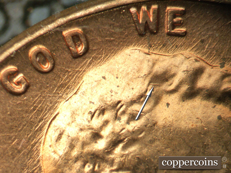 Die-stage B marker on 1960D•1MM•276 (1960 Repunched Mint Mark).