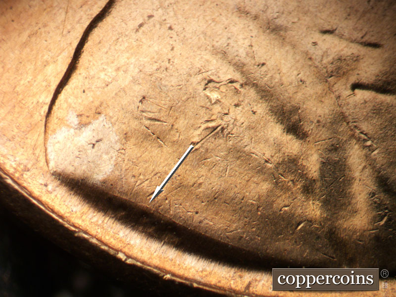 Die-stage B marker on 1960D•1MM•278 (1960 Repunched Mint Mark).