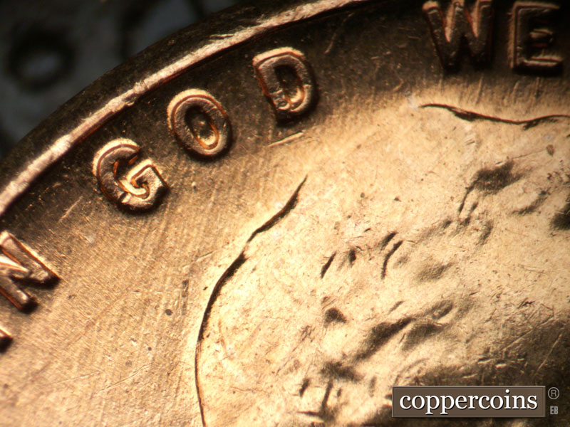 Die-stage B marker on 1960D•1MM•278 (1960 Repunched Mint Mark).