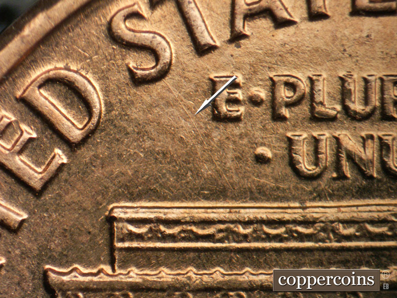 Die-stage B marker on 1960D•1MM•278 (1960 Repunched Mint Mark).