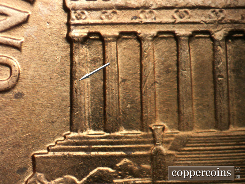 Die-stage B marker on 1960D•1MM•278 (1960 Repunched Mint Mark).