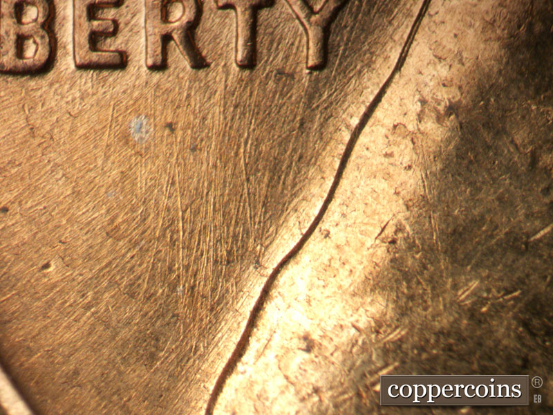 Die-stage B marker on 1960D•1MM•279 (1960 Repunched Mint Mark).