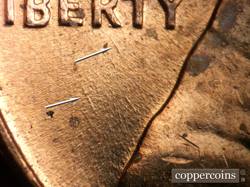 Die-stage B marker on 1960D•1MM•281 (1960 Repunched Mint Mark).