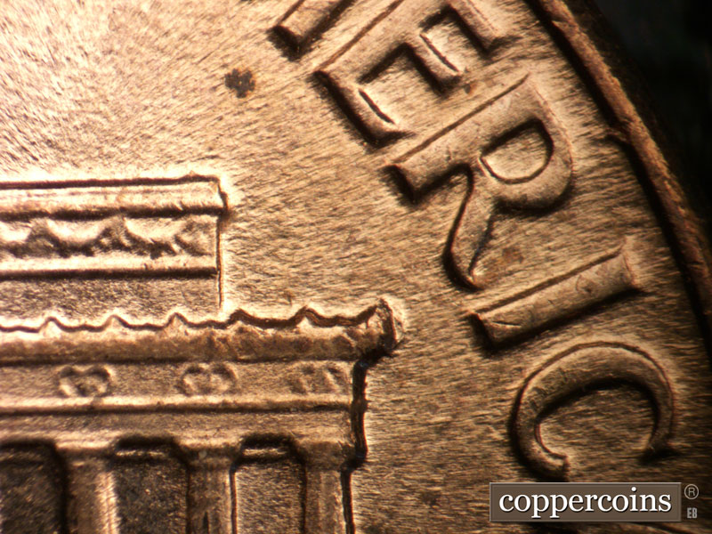 Die-stage B marker on 1960D•1MM•281 (1960 Repunched Mint Mark).
