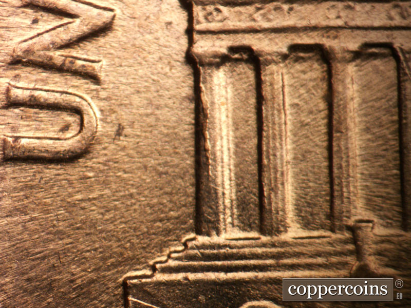 Die-stage B marker on 1960D•1MM•281 (1960 Repunched Mint Mark).