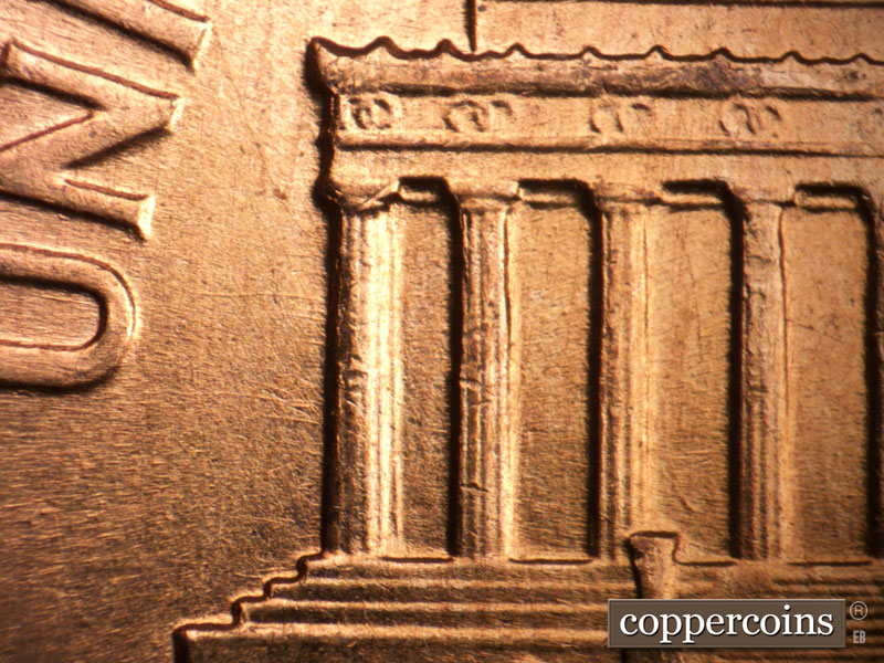 Die-stage B marker on 1960D•1MM•282 (1960 Repunched Mint Mark).