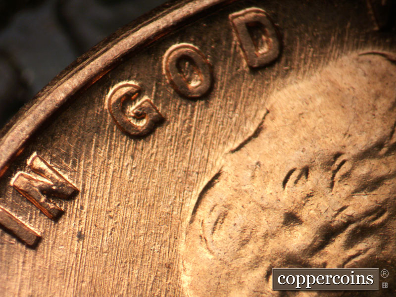 Die-stage B marker on 1960D•1MM•283 (1960 Repunched Mint Mark).