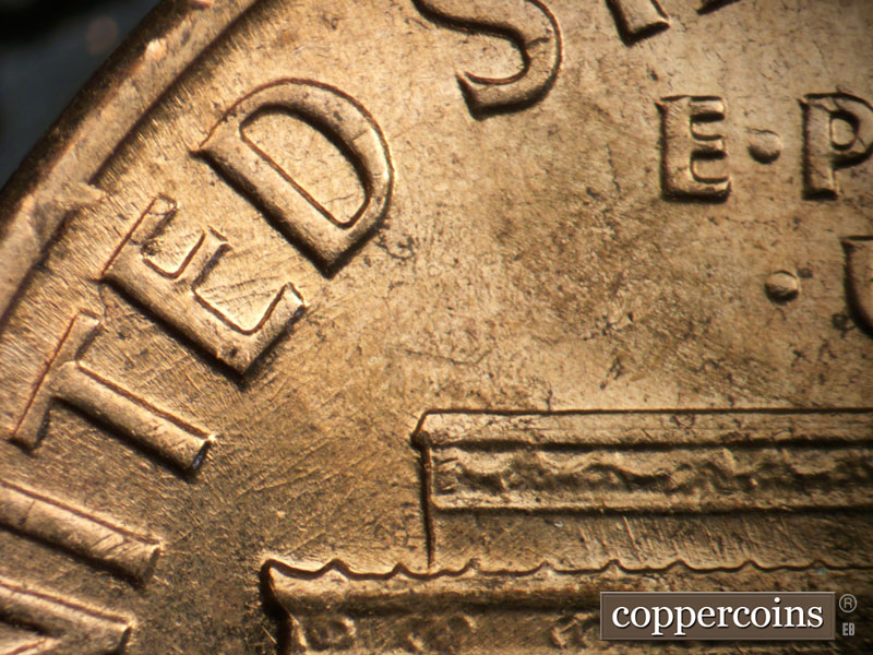 Die-stage B marker on 1960D•1MM•290 (1960 Repunched Mint Mark).