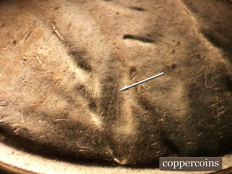 Die-stage B marker on 1960D•1MM•292 (1960 Repunched Mint Mark).