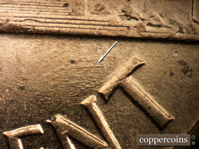 Die-stage B marker on 1960D•1MM•292 (1960 Repunched Mint Mark).