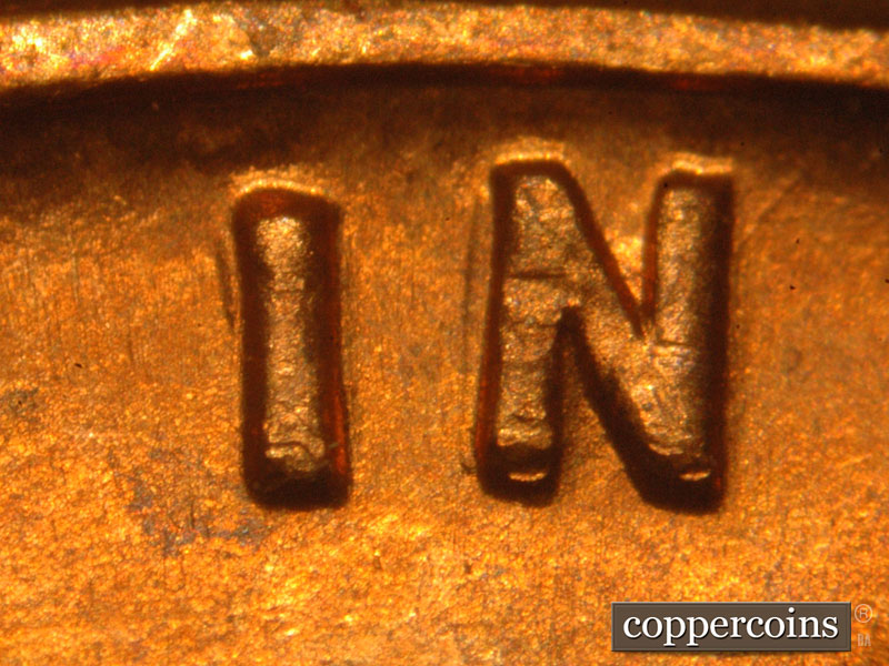 1960 Lincoln cent obverse, CopperCoins die 1960P•1DO•010.