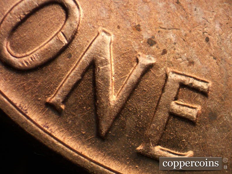 Die-stage A marker on 1960P•1DR•007 (1960 Doubled Die Reverse).