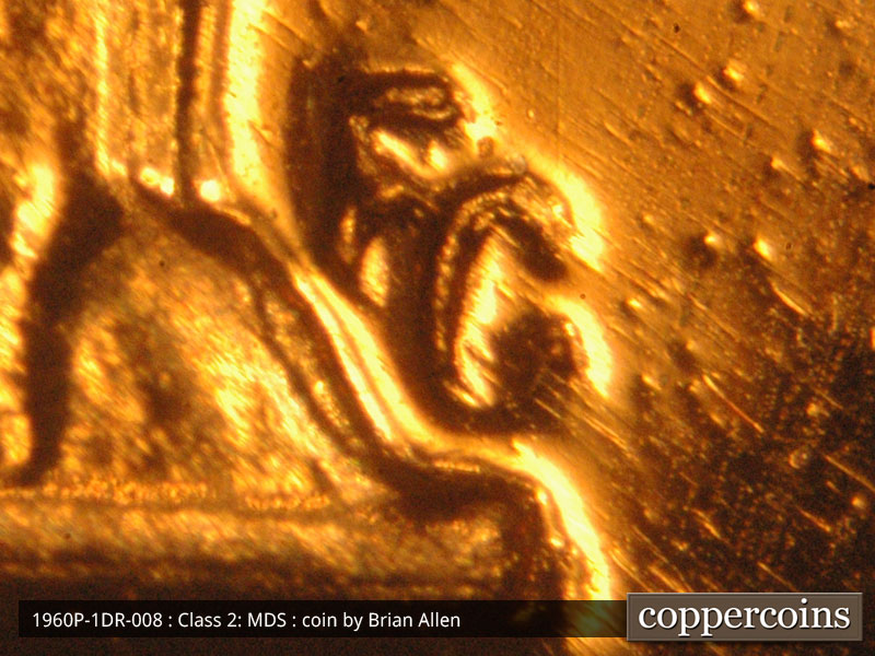 1960 Lincoln cent obverse proof, CopperCoins die 1960P•1DR•008P.