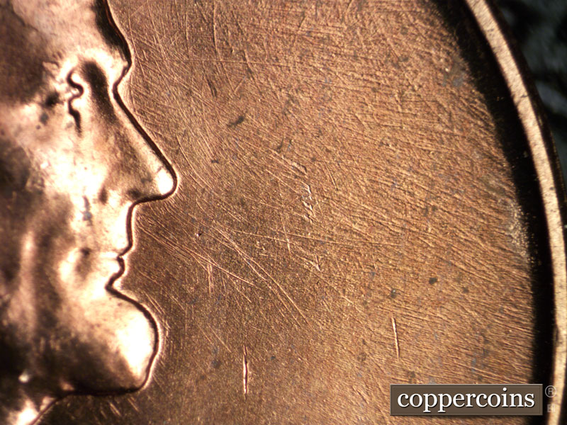 Die-stage A marker on 1960P•1DR•010 (1960 Doubled Die Reverse).