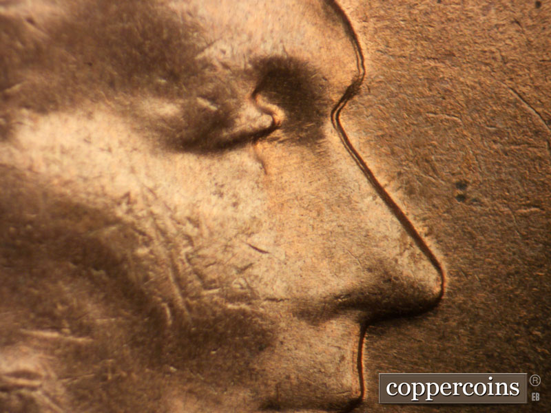 1961 Lincoln cent obverse, CopperCoins die 1961D•1DO•002.