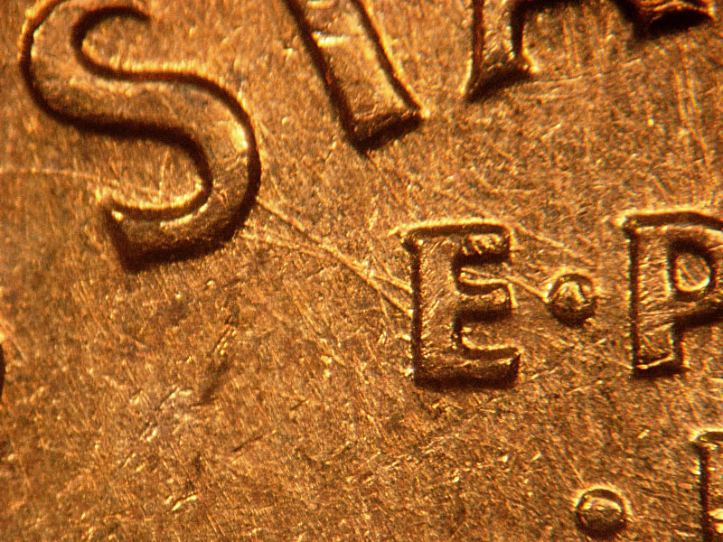 Die-stage B marker on 1961D•1MM•001 (1961 Repunched Mint Mark).