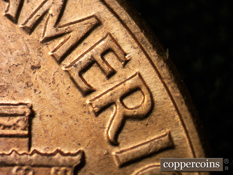 Die-stage A marker on 1961D•1MM•002 (1961 Repunched Mint Mark).