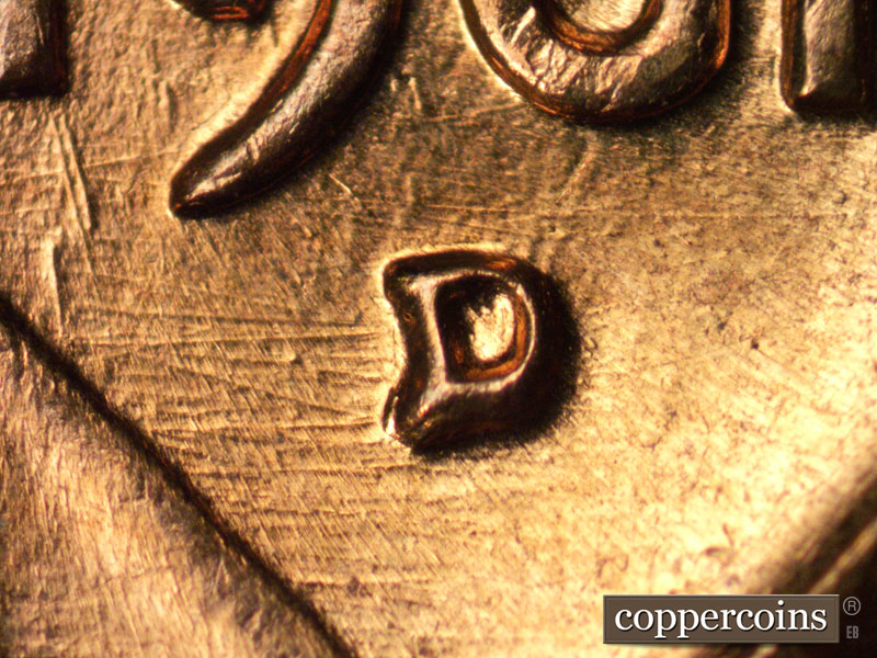 1961 Lincoln cent obverse, CopperCoins die 1961D•1MM•002.