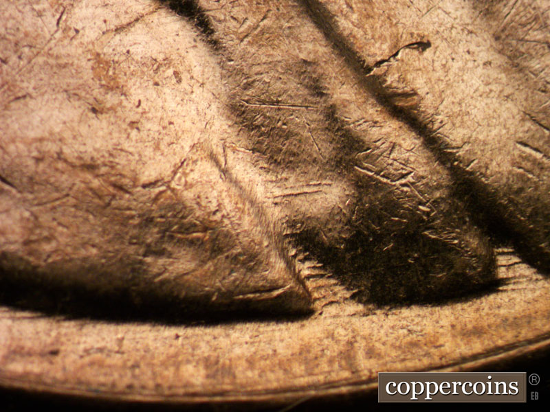Die-stage C marker on 1961D•1MM•002 (1961 Repunched Mint Mark).