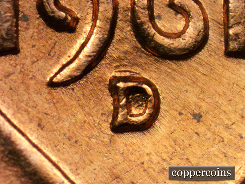 1961 Lincoln cent obverse, CopperCoins die 1961D•1MM•008.