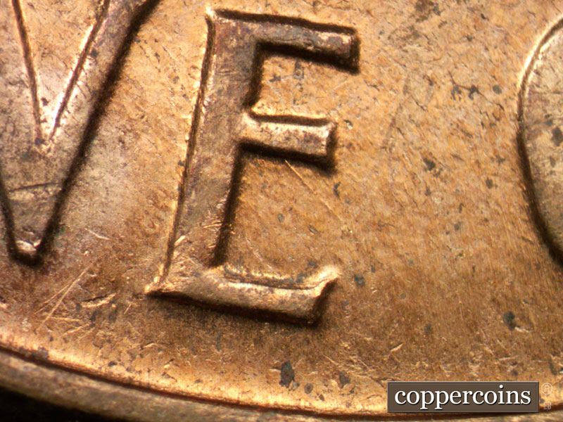 Die-stage B marker on 1961D•1MM•008 (1961 Repunched Mint Mark).